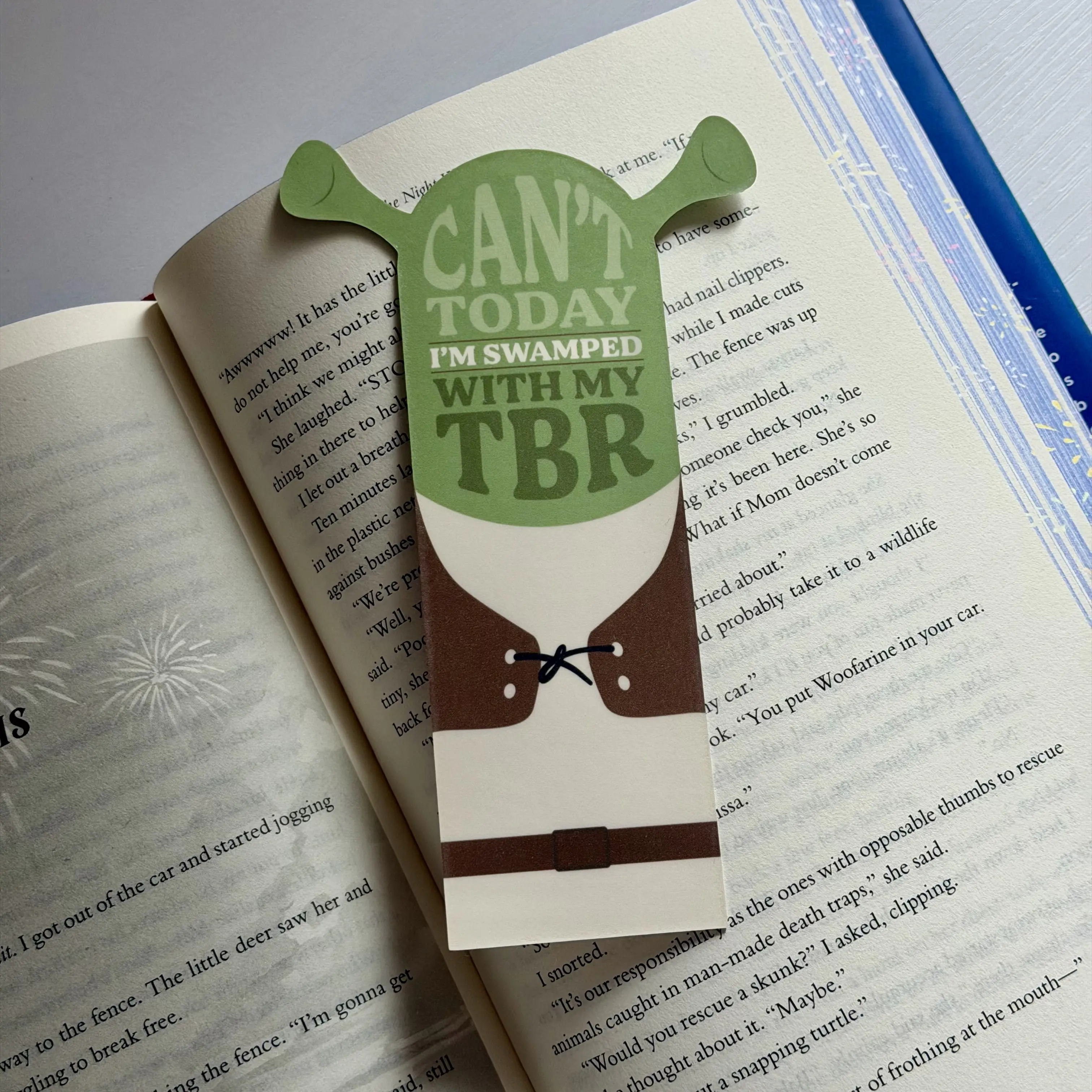 Green Ogre Bookmark | Swamped by my TBR bookmark