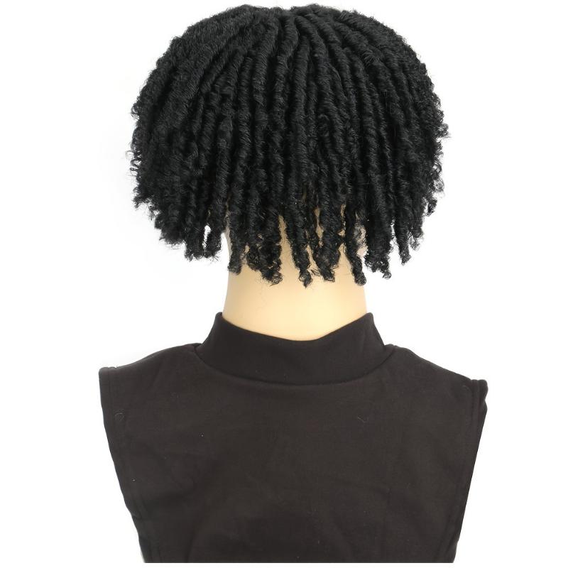 6 Inch Synthetic Dreadlock Topper with Clip In Braided Hair Half Wigs Short Dreadlocks Hair Pieces Toupee Afro Hair for Women And Men