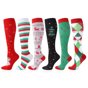 ANOTION 6 pack Nylon compression socks provide optimal support for women's circulation in running, Hiking and sports activities (XL)