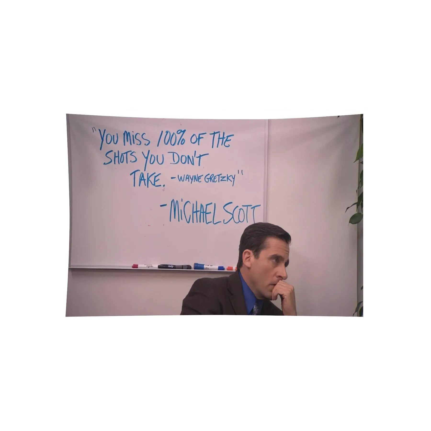 The Office Michael Scott Motivational Quote Wall Tapestry, Funny TV Meme Home Office Room Decor
