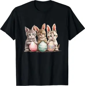 Cool Easter Cat Easter Cat Happy Easter T-Shirt