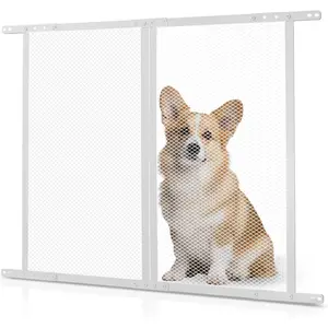 Father's Day Gift VEVOR RV Screen Door Protector, 28.5 x 31.5 inch Door Grille, Easy to Install and Disassemble, Reinforced Breathable Protective Mesh, Aluminum Alloy Camper RV Entry Protector for Pet Protection, White
