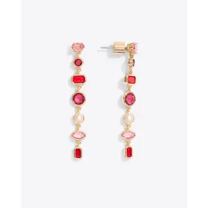 Linear Drop Gem Earrings