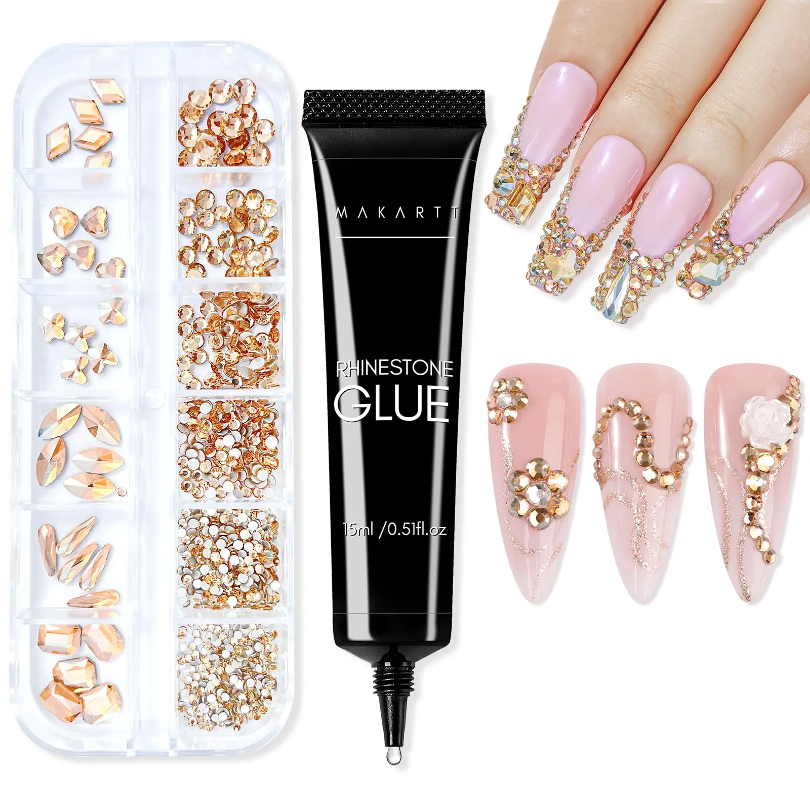 Nail Rhinestone GLue Kit-Champagne