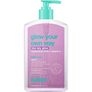 Glow Your Own Way - Low Key Glow | b.tan Dark Clear Self Tan Gel | Transfer-Resistant Sunless Tanning Gel, Subtle, Natural Looking Tan, Medium Bronze, Packed with Hyaluronic Acid & Vitamin C, Golden Sunkissed Glow, Moisturizing