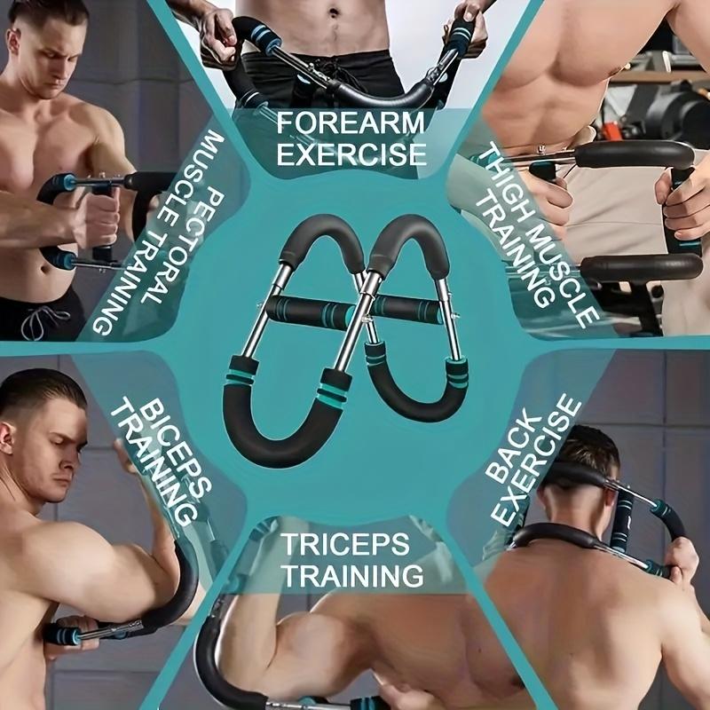 Muscle Burn Arm Exerciser, Shoulder Chest Trainer, Boost Muscle Burn, Home Use，Chest Arm Training Bar, High-strength Spring, Chest Tricep Exerciser, Non-slip Handle, Detachable for Storage，Adjustable Resistance Arm Chest Trainer, Alloy Material