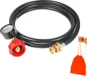 Hose Adapter 1lb to 20lb Converter for 5 lb to 40 lb Tanks with Gauge, 6 FT  Tank Hose Adapter for Weber Q Grill, Buddy Heater Coleman  Tabletop Griddle More Portable Grills