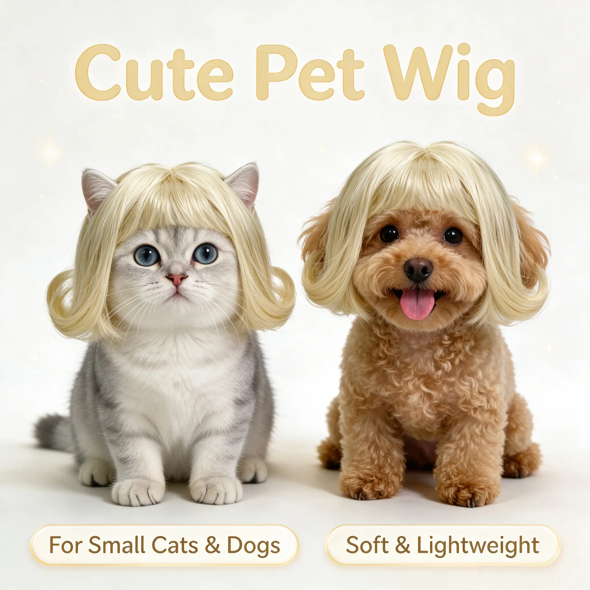 LAST STOCK Pet wig ,Pet transformation ,Pet in wigs,Funny  Pet catcosplay, cute design, Pet Wigs for Halloween Christmas Parties Festivals Dog Wigs