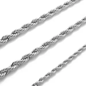 Silver Color Diamond-Cut Rope Chain Water Proof (Free Shipping)