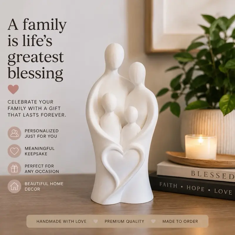 Personalized Family Sculpture | Custom Family Figurine | Modern Family Statue | Personalized Gift for Parents | Mother’s Day Gift | 3D Printed Home Decor