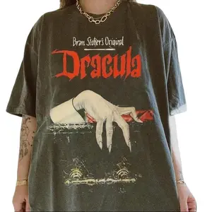 Bram Stoker's Original Dracula Tshirt, Cotton Unisex T-Shirt, Crew Neck, Menswear Top, Womenswear Top Underwear Streetwear Lady Basic Casual