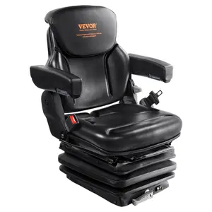 Christmas present VEVOR Universal Tractor seat Suspension, Fold Down Forklift Seat with Adjustable Angle Back, Micro Switch, Seatbelt and Armrests, 3-level Shock Absorption Tractor Seat for Tractor Loader Excavator