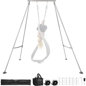 VEVOR Adjustable Yoga Aerial Rig, Aerial Silk Stands with Height Adjustable 5 - 11FT, Portable Stainless Steel Rig Aluminum Frame Legs, Fit with Hoops/Lyra/Silks/HammockVEVOR Super Brand Day