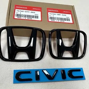 Honda 3PCS Front & Rear Emblem H+CIVIC Badge Black for Civic 2016-2025