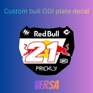 Custom ODI Number Plate Decal - bull-inspired design sticker