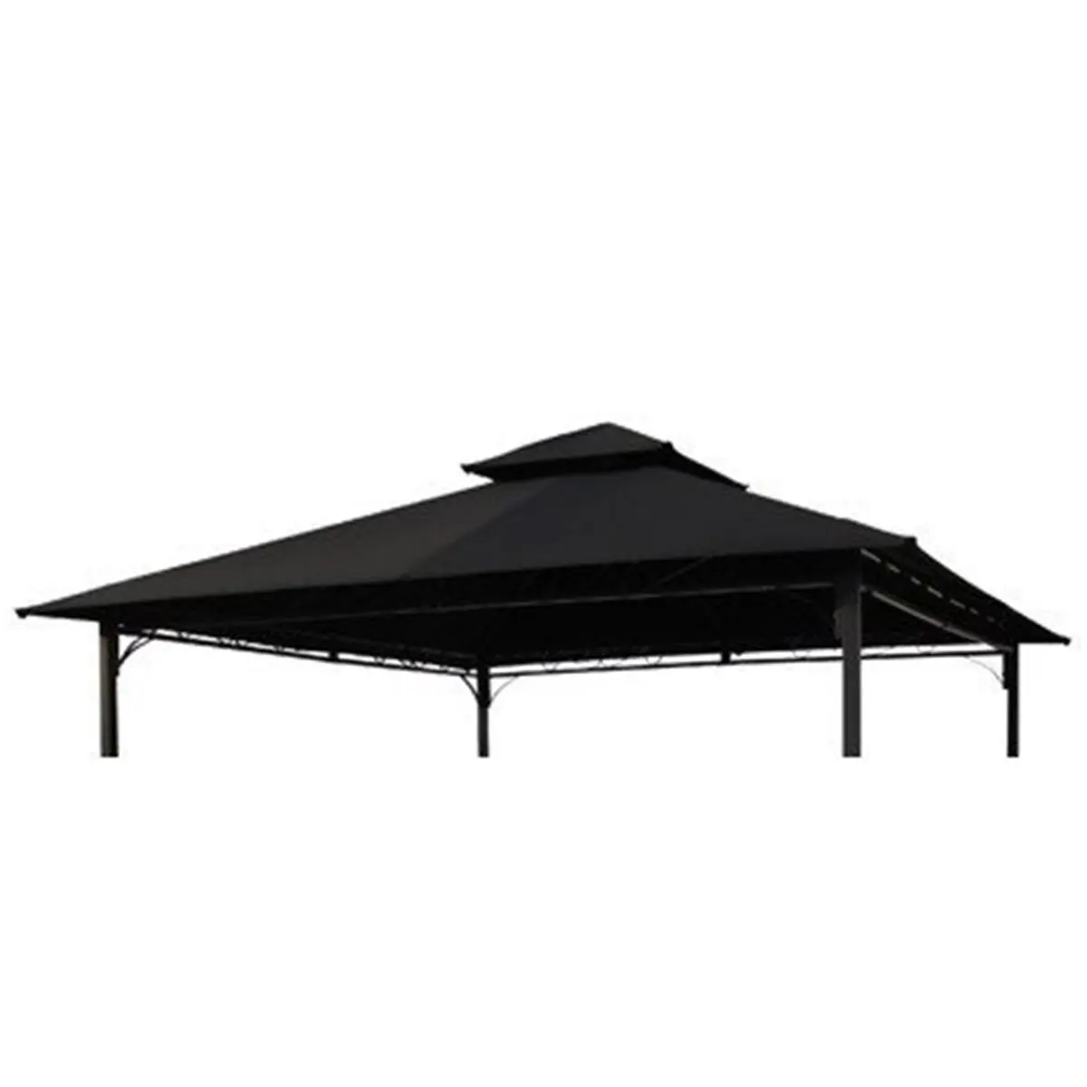 212 MAIN Black 10 ft. St. Kitts Gazebo Canopy Replacement Top - Outdoor, Frame-Compatible, Exact Size Fit, with Slip Pockets
