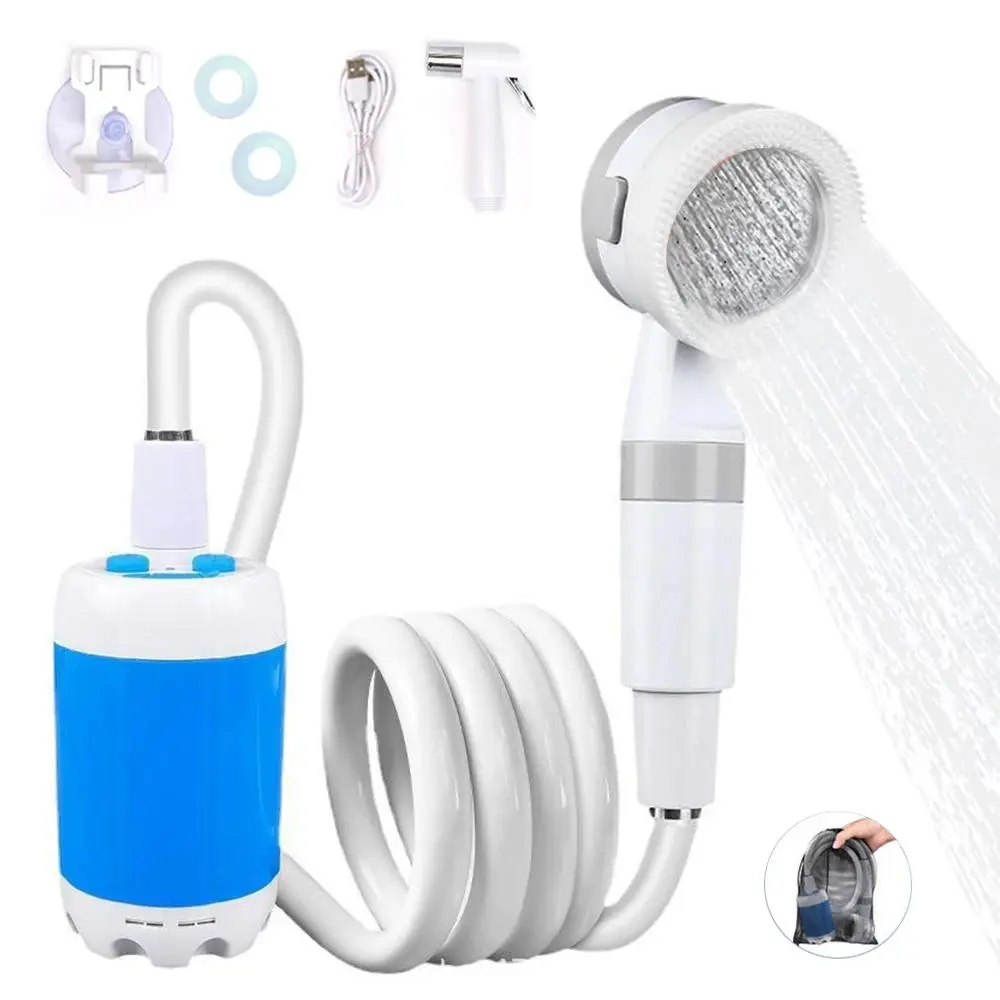 Portable Outdoor Shower Set Handheld Shower Head Adjustable Flow Camping Shower for Hiking Backpacking Beach Traveling isfriday Durable ABS Material 4000mAh Battery 205cm Hose Easy Carry Lightweight Design