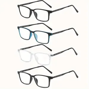 4 Pack Reading Glasses Blue Light ReadersWomen Glasses Anti Eyestrain Glasses Blue Light BlockingComputer Eyeglasses Spring Hinges Multicolor