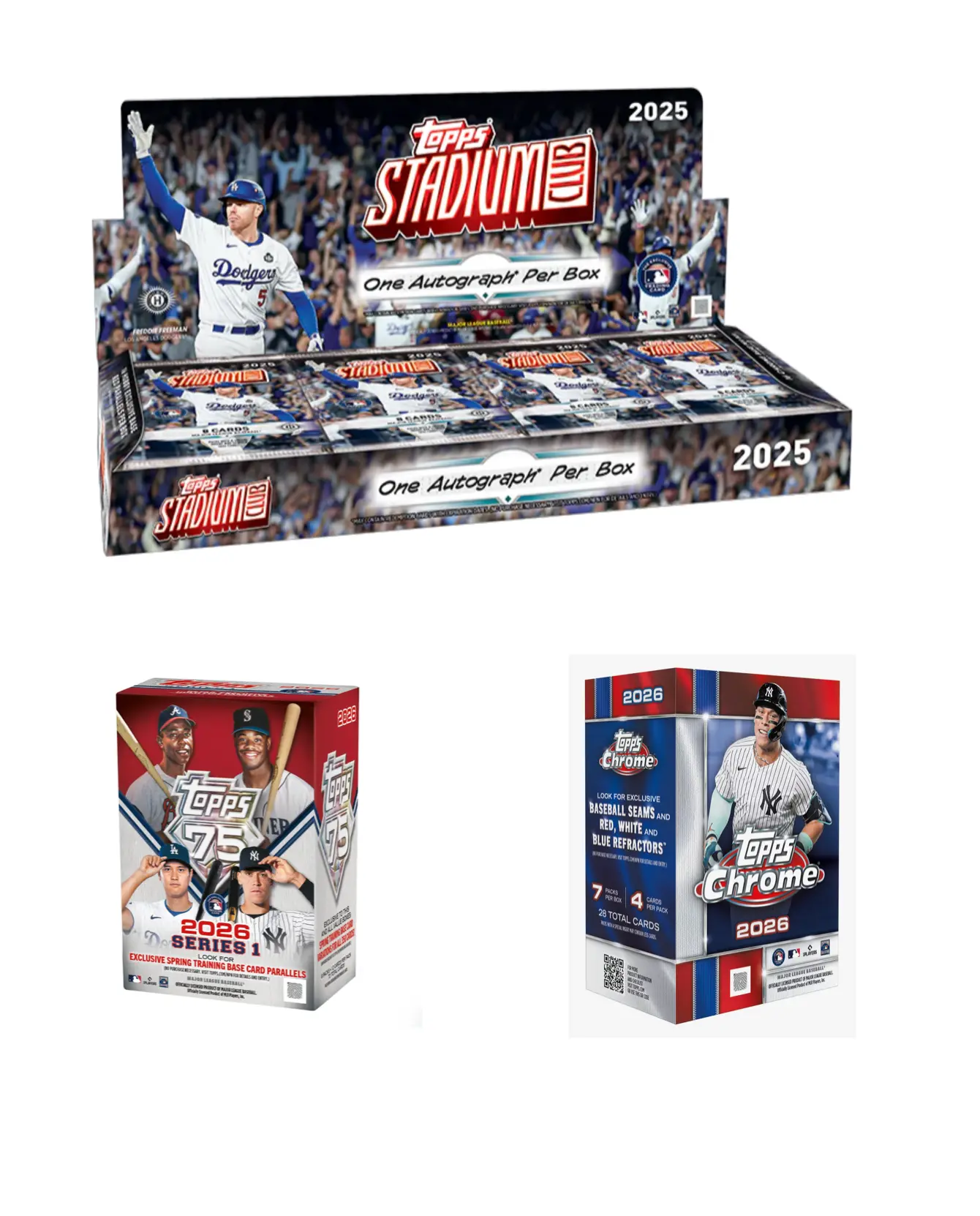 8/20 Price Drop #2 (4:45 PM CST) - '25 Stadium Club Hobby (x1), '26 Topps Chrome Blaster (x1), '26 Series 1 Blaster (x1)