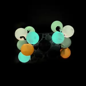 8 Pcs Glow In The Dark Assorted Bubble Hair Ties - Royal Kyree