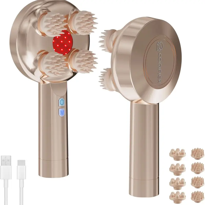 COMFIER All-in-1 Handheld Scalp Massager Scalp Stimulator - Cordless, 3 Modes, 8 Silicone Claws, IPX7 Waterproof, Compact, Adjustable, Neck Shoulder Relaxer, All-in-1 Handheld Massage Devices for Stress Relief, 2026 Gift for Adults, Dorm Essential
