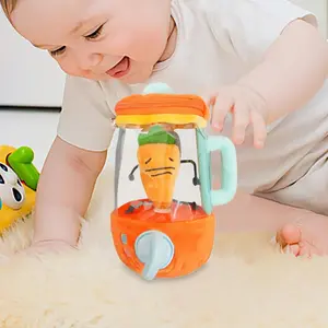 Rotating Carrot Blender Plush Toy – Wind-Up Pull String, Interactive Carrot Juicer Toy for Fun Play