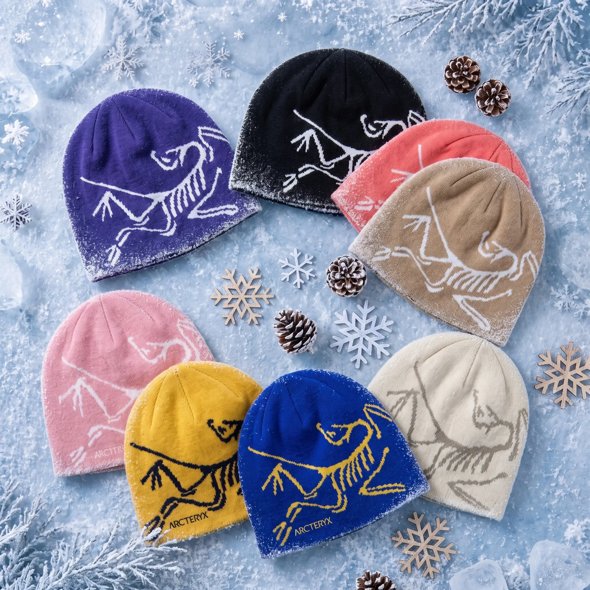 Arcteryx Bird Head Logo Winter Knit Beanie Ultimate Variety Edition | Premium Recycled Wool Blend Thermal Toque Hat | Y2K Frozen Legacy Ski Apparel