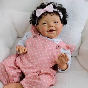 Lifelike Reborn Baby Dolls Black 20inch Realistic Newborn Real Life Baby Dolls Soft Vinyl Baby Dolls with Clothes and Toy Gift for Kids Age 3+