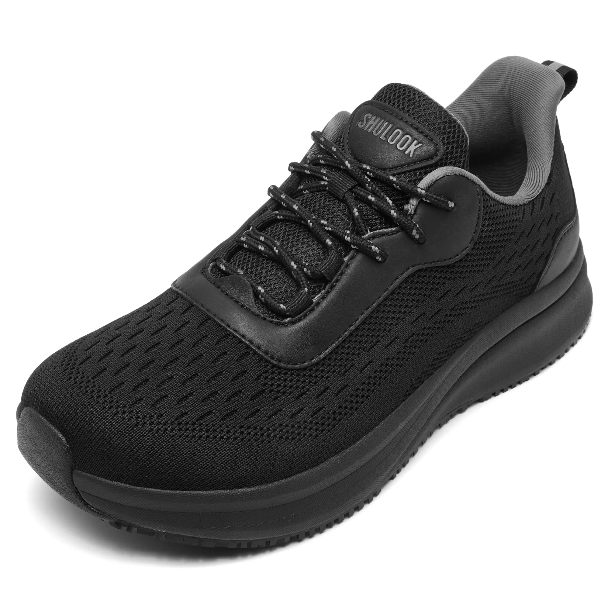 SHULOOK Wide Toe Box Non Slip Work Shoes for Men Slip-Resistant Water Resistant Kitchen Chef Restaurant Waterproof Food Service Nurse Shoe Comfortable Mesh Lightweight Walking Sneakers