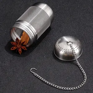 1pc, Large Tea Infuser, 304 Stainless Steel Tea Strainer Mesh Tea Ball Infuser, Tea Strainer Food Grade Mesh Tea Filter Interval Diffuser with Extended Chain Hook for Loose Leaf Tea and Coffee, Coffee Accessories