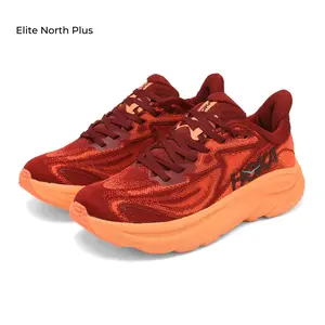 Breathable Marbled Gradient Red-Orange Mesh Low Top Sneakers Flexible Sculpted Orange Foam Outsole Outdoor Jogging Streetwear Shoes Elite North Plus