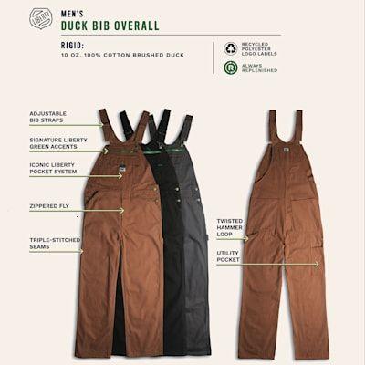 Liberty Men's Graphite Duck Bib Overalls