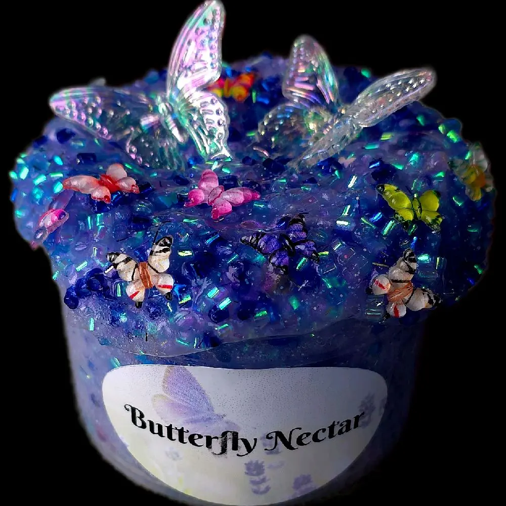 New - 6oz Butterfly Nectar Crunchy Bingsu Slime for ASMR and stress relief