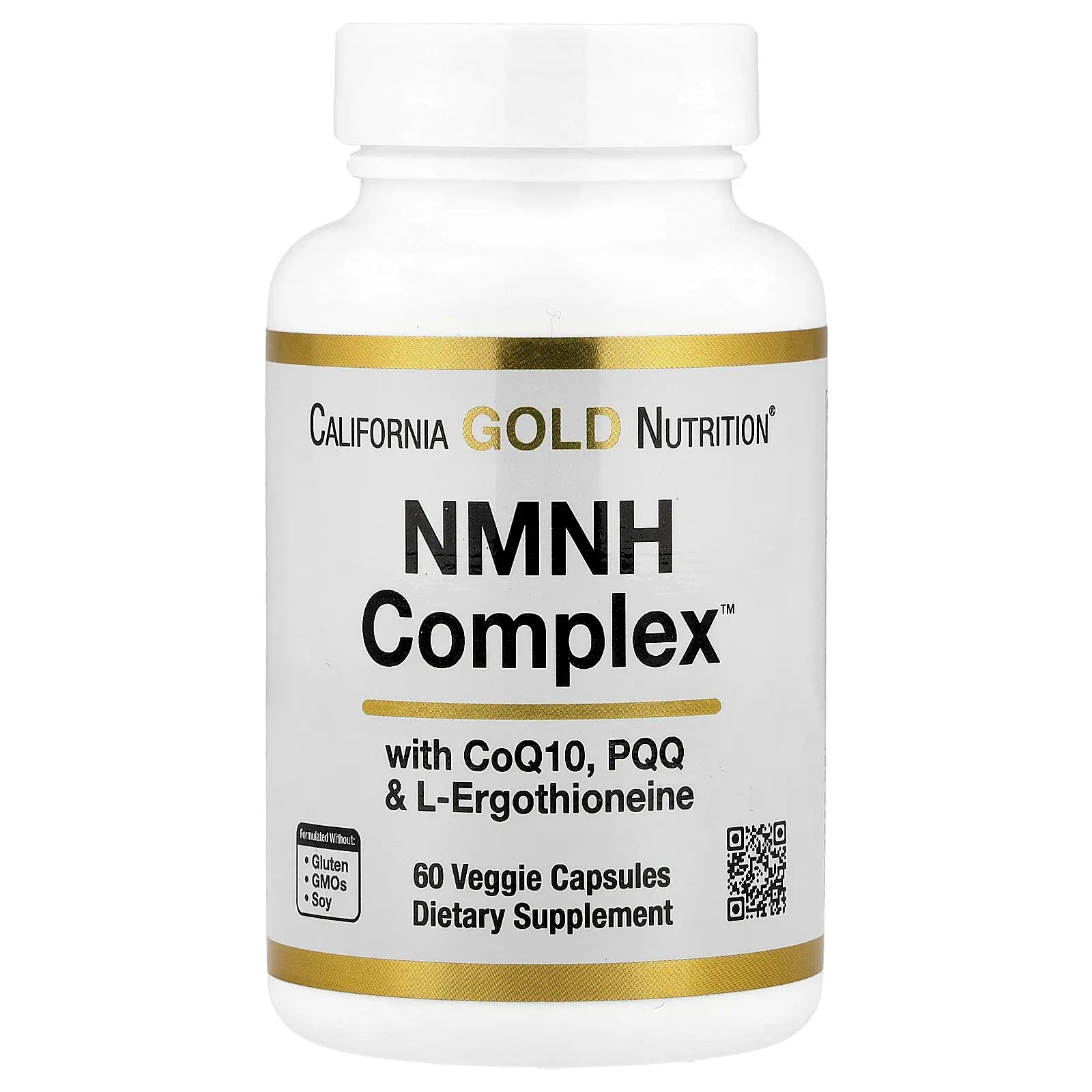 California Gold Nutrition NMNH Complex, with CoQ10, PQQ & L-Ergothioneine, 60 Veggie Capsules