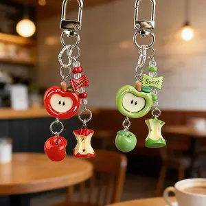 [Slight Imperfection]Ping An Green and Red Apple Charms, Phone Straps, Unique Bag Accessories, Pendants, Cute Keychains, Car Charms, Holiday Gifts, Party Favors#SummerVibes#Gifts#Holidays#Anniversaries#Cute