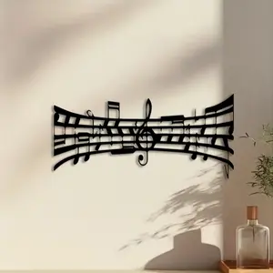1pc Music Notes Metal Wall Art, Music Notes Statue Mural, Perfect for Living Room Wall, Christmas Decor, Ideal Gift for Musicians, Rust-Resistant Metal, Art Wall Decoration
