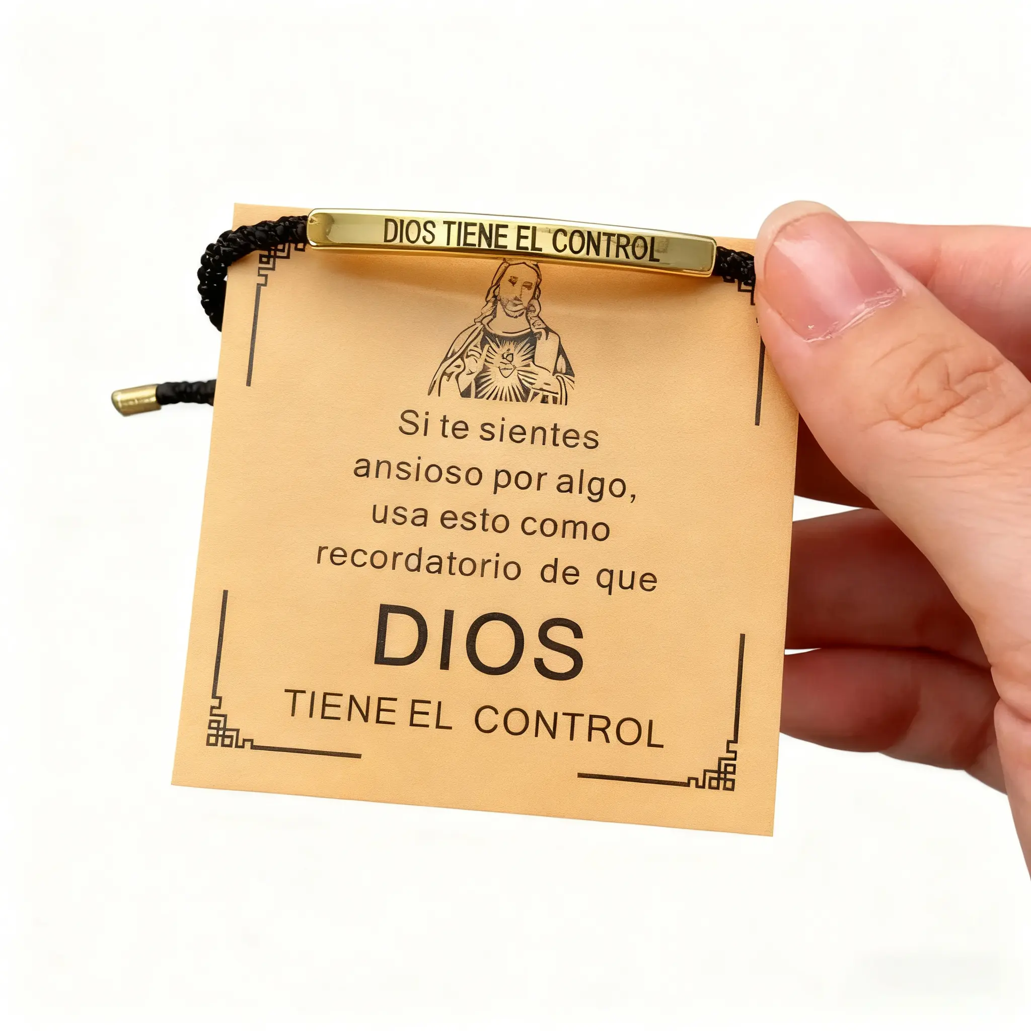 GOD IS IN CONTROL Inspire Bracelet - Simple Inspirational Jewelry with Clear Message for Everyday Wear - Empowering Faith Reminder Daily Religious Wristband