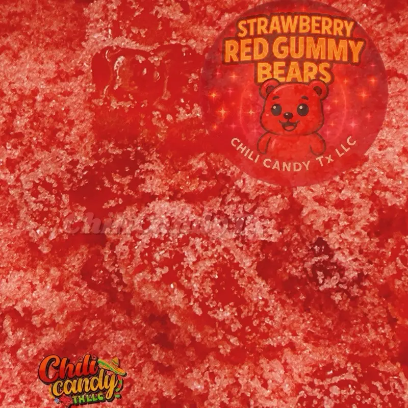 Sour and Sweet Strawberry Red Gummy Bears Snack Candy