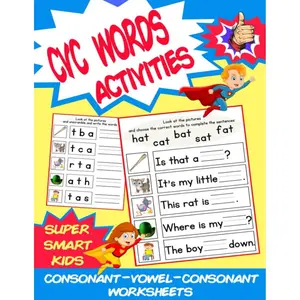 CVC Words Activities: Consonant-Vowel-Consonant Worksheets Paperback – December 29, 2020