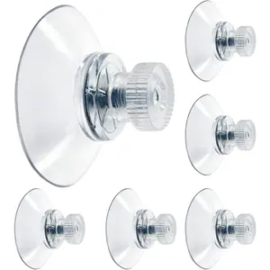Household daily necessities Biaungdo 6 Pack 32mm Suction Cups with Screws Nut, Clear PVC Sucker Pads Holder, Plastic Strong Sucker Suction Cup Holder for Window, Bathroom Wall, Car Shade, Home Decoration