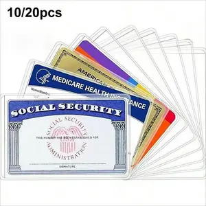 New Medicare Card Holder Protection Set, Social Security Card Protector, 24mm Transparent Waterproof Plastic Bag, Transparent PVC, Fits New Medicare ID Cards, Card Compatibility