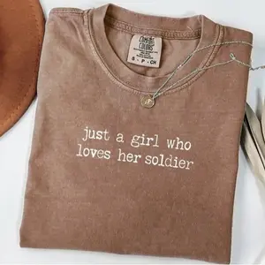 Comfort Colors Just A Girl Who Loves Her Soldier Shirt, Army Wife Shirt, Soldier Wife Gift, Military Family Shirt, Army Girlfriend Tee