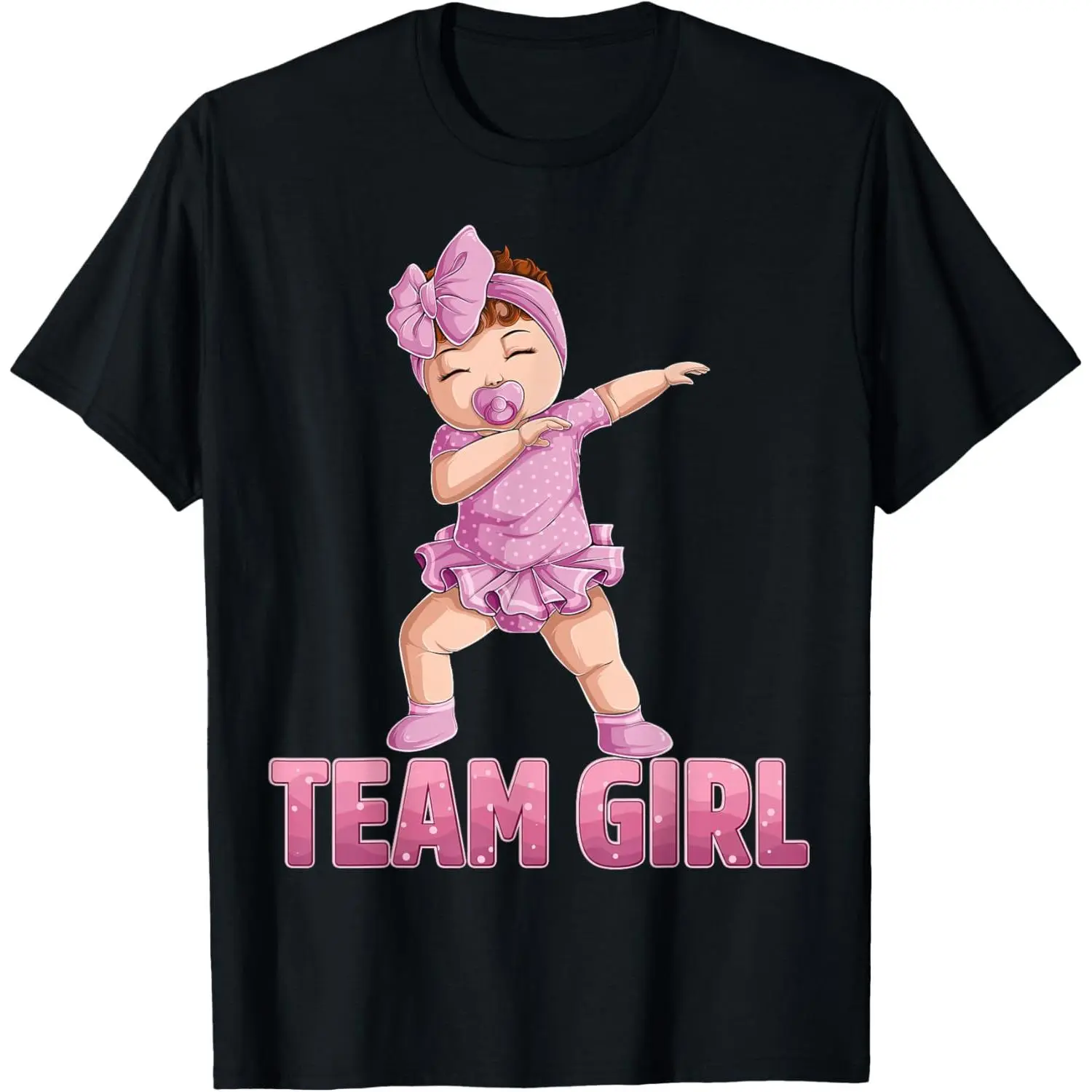 Gender Reveal Party Team Girl Baby Announcement Women Men T-Shirt Small
