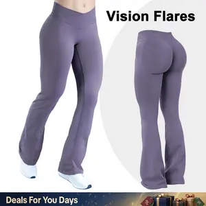 [REGULAR LENGTH] GYMER Vision Flares Fitness BBL Leggings Gymwear Activewear Women Seamless Pants Butt Lifting Crossover V-shape Gym Sportswear Bottoms