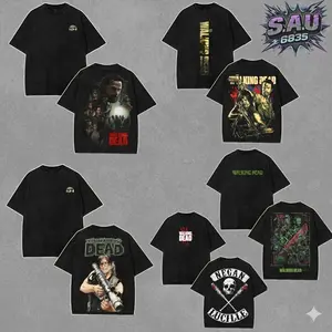 [COLLECTION] The Walking Dead Survival Comic Graphic Tee Rick Grimes Daryl Dixon Illustration Vintage Acid Wash Heavyweight Boxy Fit Streetwear T-shirt