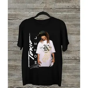 100% cotton tshirts men tee Tokio Hotel - Tom Kaulitz Signature Black Unisex Shirt Casual Menswear Short Top Garment Print
