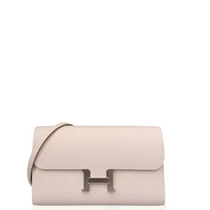 Pre-owned HERMÈS Leather tote bags Hermes Constance To Go Wallet Epsom 09 Mauve Pale (ys022626c5)