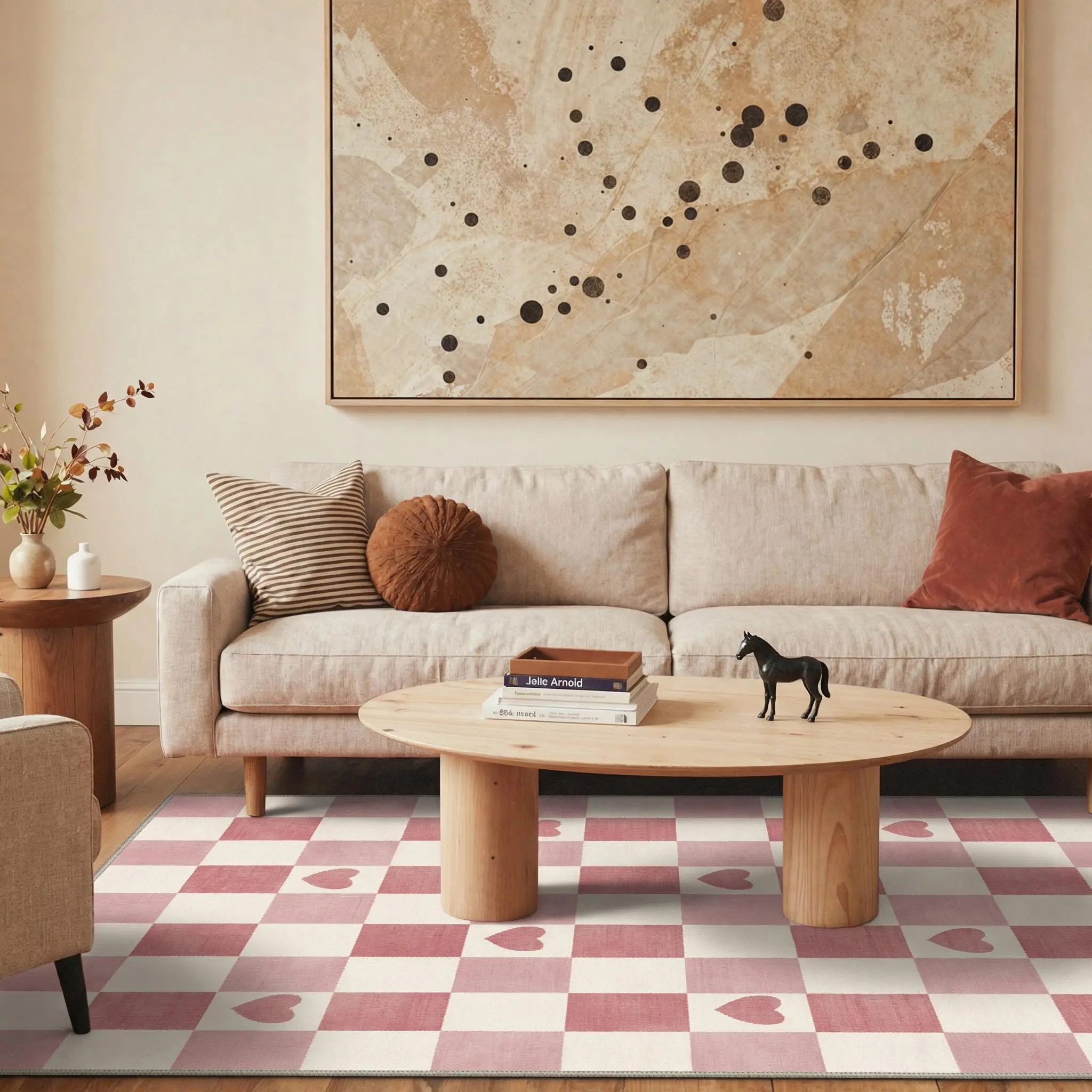 【Back To School】GENIMO Rug – Machine Washable, Pet Friendly, Non-Slip Floor Rug, Soft Area Carpet, Ideal for Living Room, Bedroom, Kitchen, Hallway ,ARM029-PINK