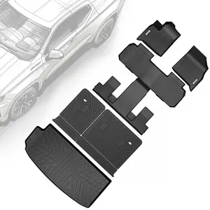 OEDRO Floor Mats & Cargo Mat Fit for 2018-2025 Chevy Traverse 7 Seats (2nd Row Bucket Seat), Custom Fit Chevrolet Traverse Trunk Mat Backrest Mats