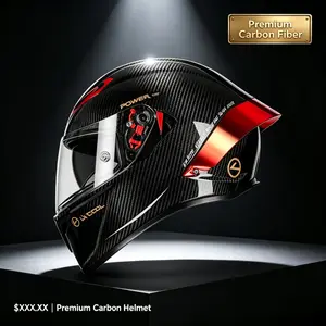 Lvcool Carbon Fiber Racing Helmet, Dot Certified Full Face Motorcycle Helmet, All-Season Universal Fit, Durable & Lightweight Design